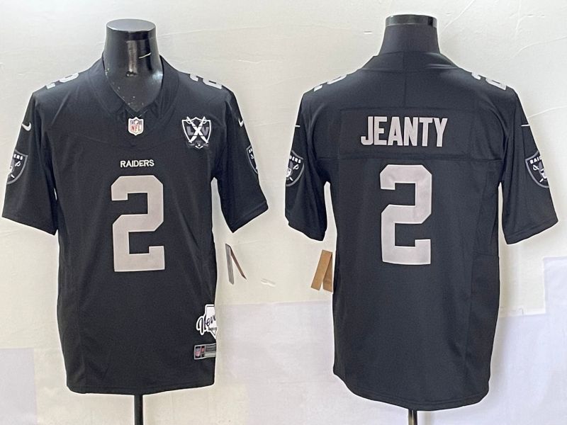 Men 2025 Oakland Raiders 2 Jeanty Grey Throwback Three generations Nike Limited NFL Jersey style 1